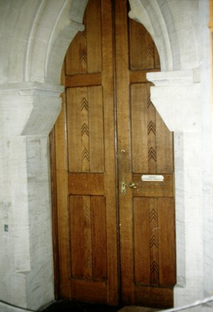 Deur van de bibliotheek van het museum te Oxford